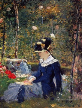 Édouard Manet œuvres - Jeune femme au jardin Édouard Manet